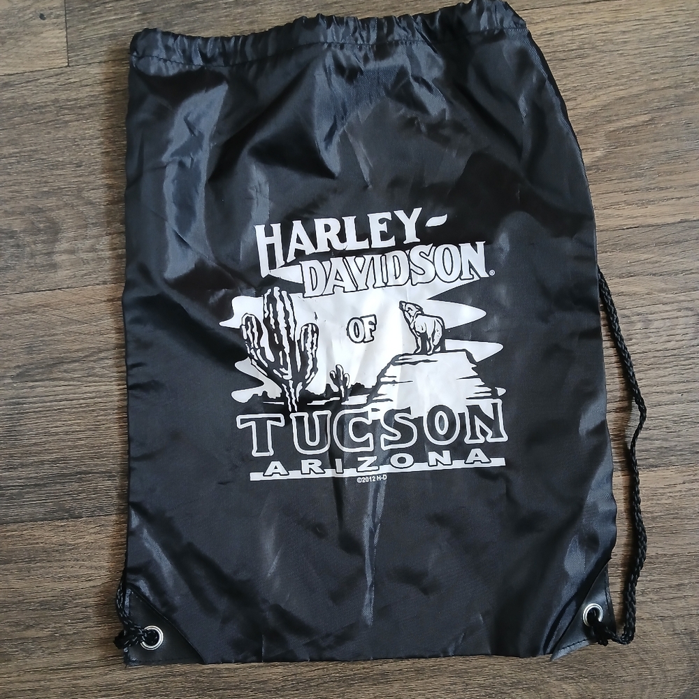 2012 Harley-Davidson Tucson, Arizona Black Backpack with Drawstring Closure